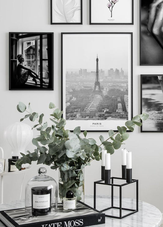 Watercolor paris poster for nursery and home wall decor.