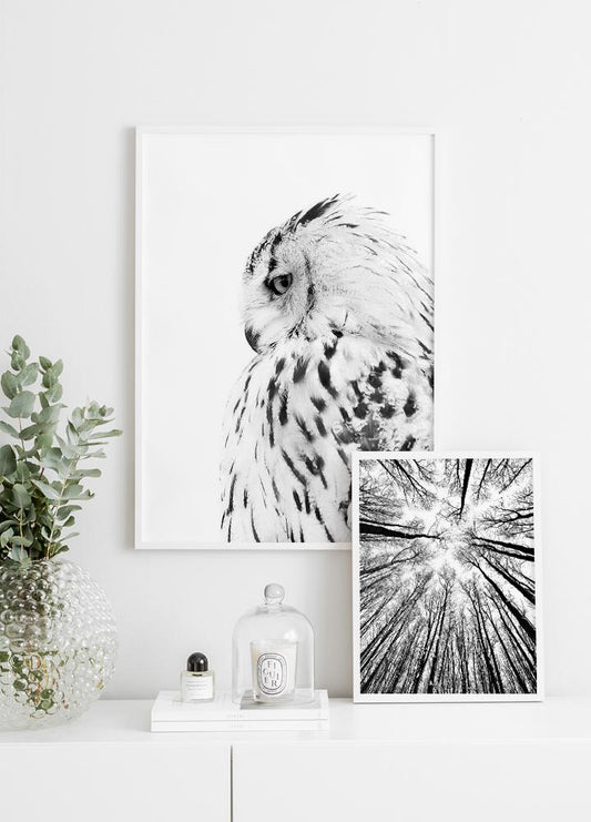 Watercolor treetops poster for nursery and home wall decor.