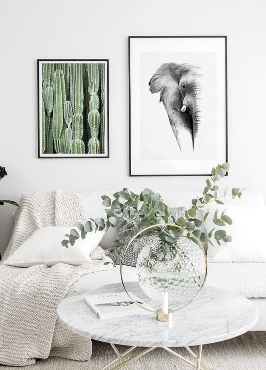 Watercolor cactus poster for nursery and home wall decor.