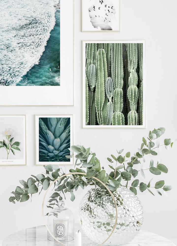 Watercolor cactus poster for nursery and home wall decor.