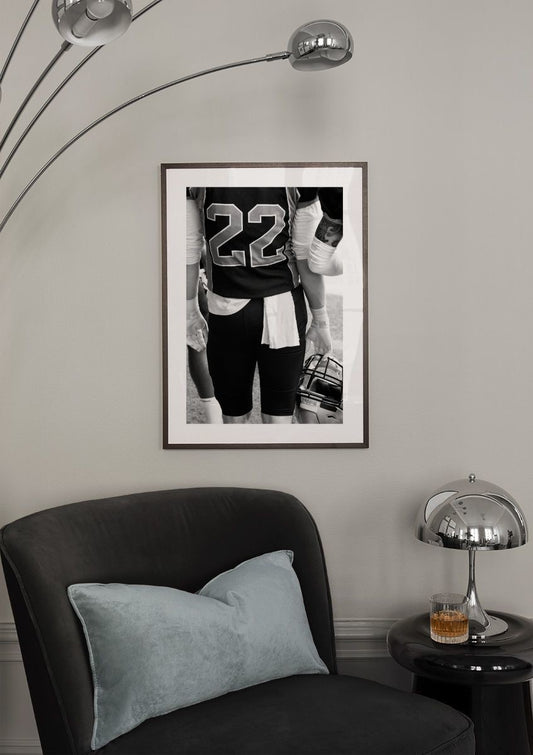 Watercolor american football suit poster for nursery and home wall decor.