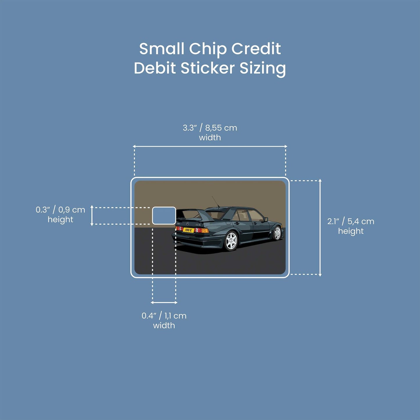 190E Design | Credit Card Sticker | Small Chip | Credit Card Skin