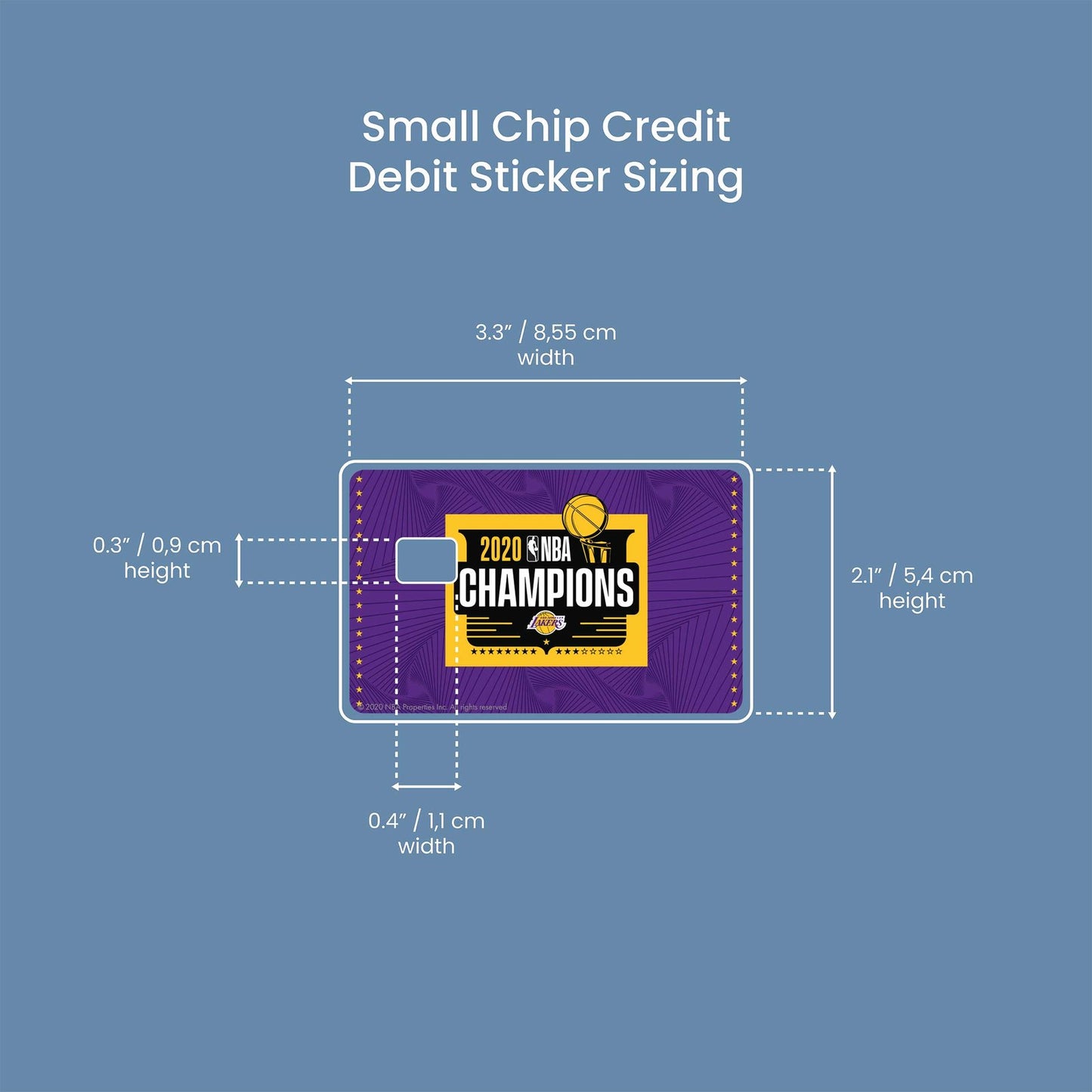 2020 NBA Champions Los Angeles Lakers P Design | Credit Card Sticker | Small Chip | Credit Card Skin