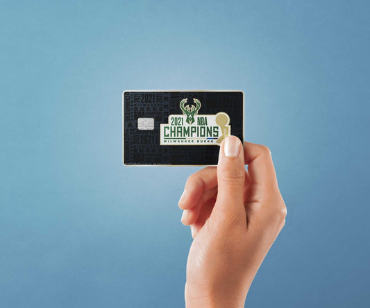 2021 NBA Champions Milwaukee Bucks Bucks in 6 Design | Credit Card Sticker | Small Chip | Credit Card Skin