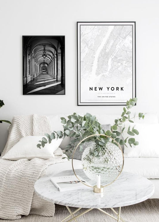 Watercolor corridor poster for nursery and home wall decor.