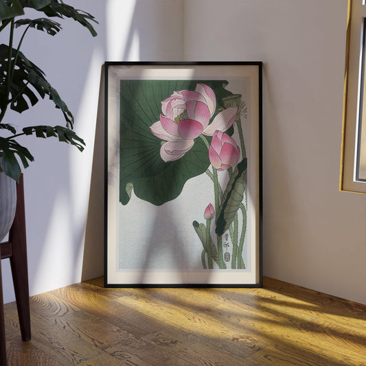 Ohara Koson - Blooming Lotus Flowers