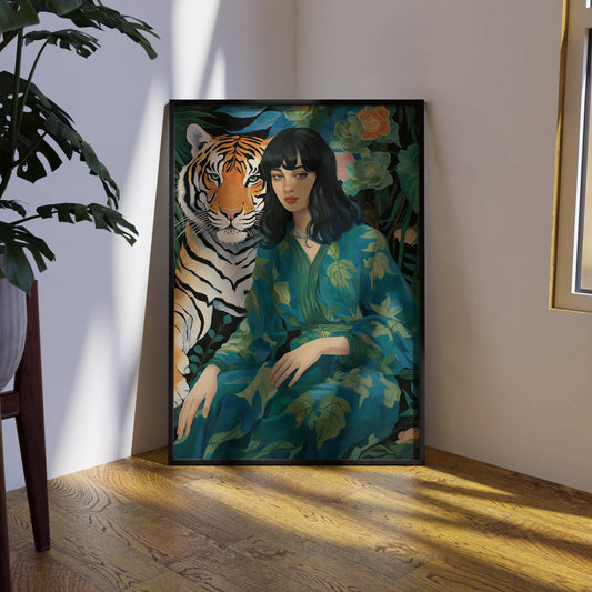 Eclectic Woman with Her Tiger