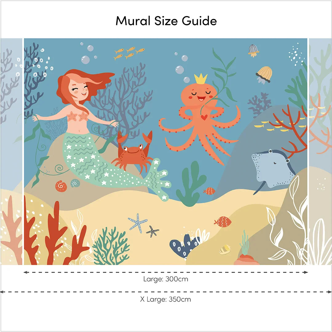 Multicolored Mermaid Princess Wall Mural