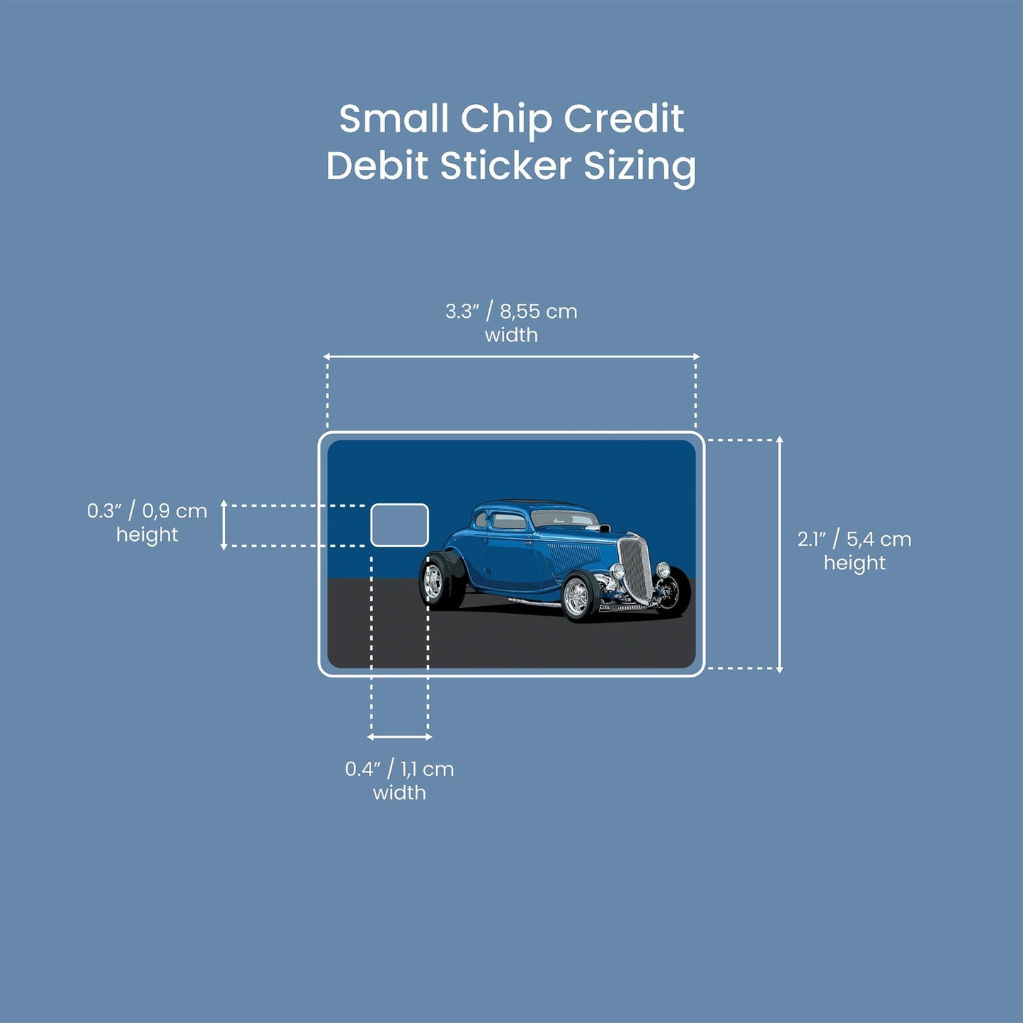 34 Ford Design | Credit Card Sticker | Small Chip | Credit Card Skin