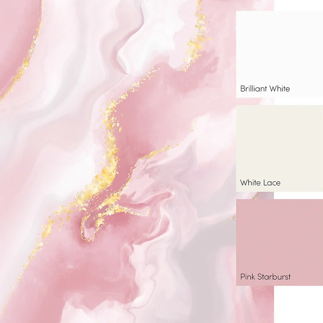 Pastel Pink and Gold Dreamy Marble Wall Mural