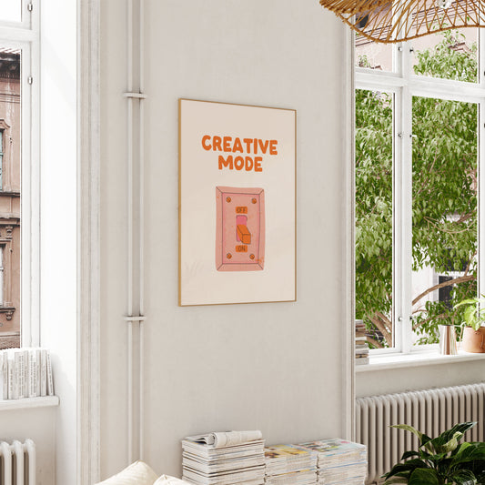 Creative Mode | Orange and Cream | Art Print - High-Quality Premium Wall Art Decor Sticker