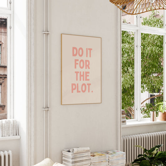 Do It For The Plot | Peach and Cream | Art Print - High-Quality Premium Wall Art Decor Sticker