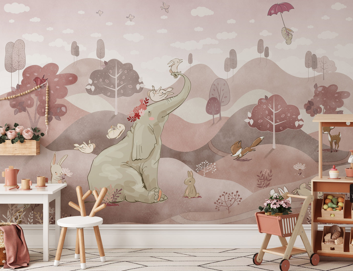 Cute Animal Friends Wall Mural