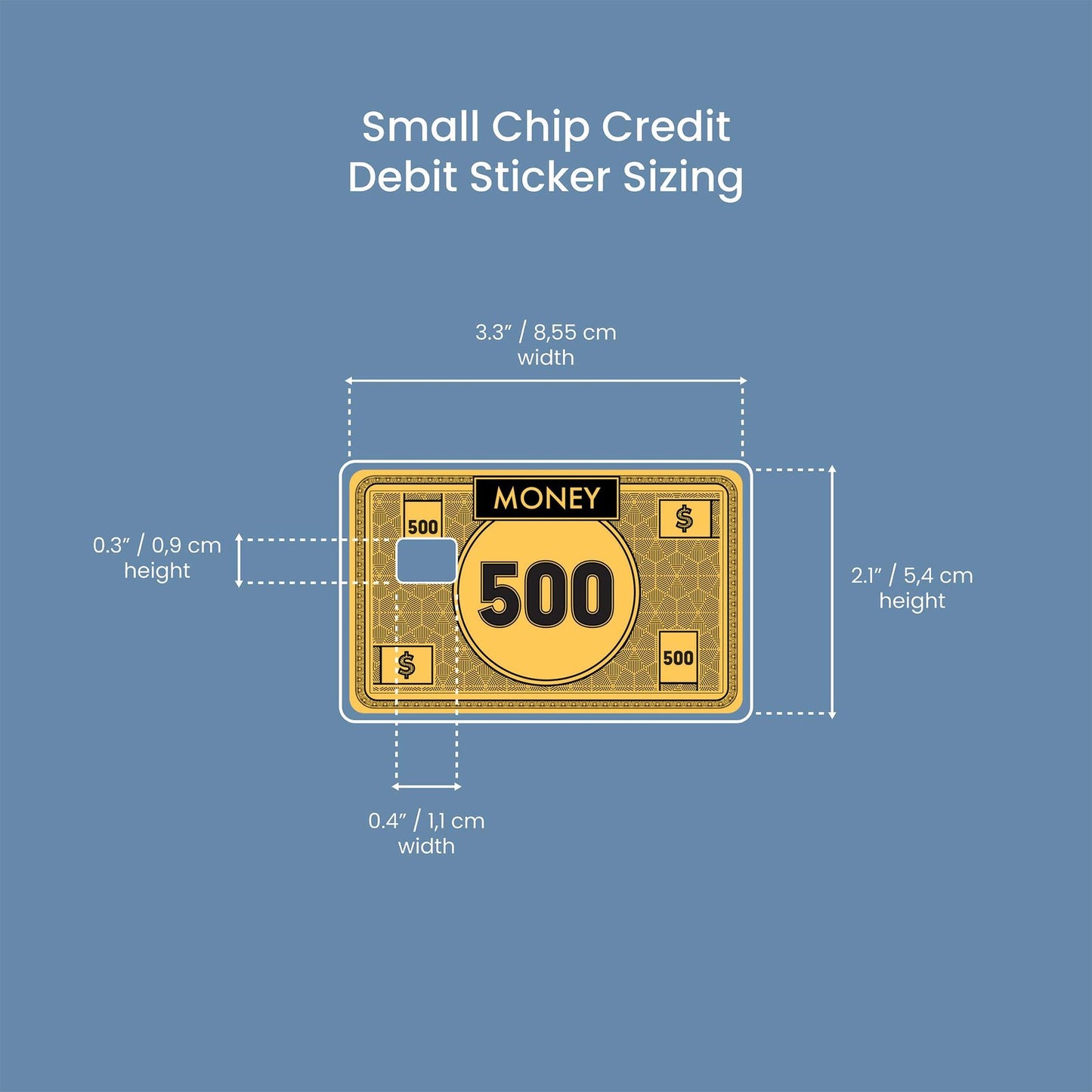 500 Note Design | Credit Card Sticker | Small Chip | Credit Card Skin