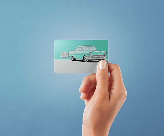 57 Chevy Design | Credit Card Sticker | Small Chip | Credit Card Skin