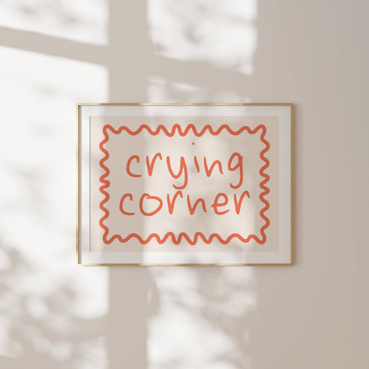 Crying Corner | Coral and Cream | Landscape | Art Print - High-Quality Premium Wall Art Decor Sticker