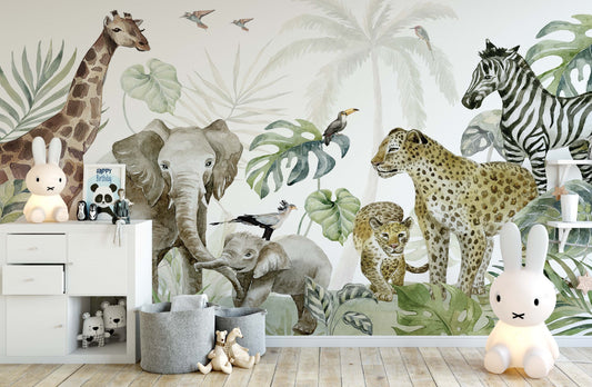 Jungle Animals Wall Mural