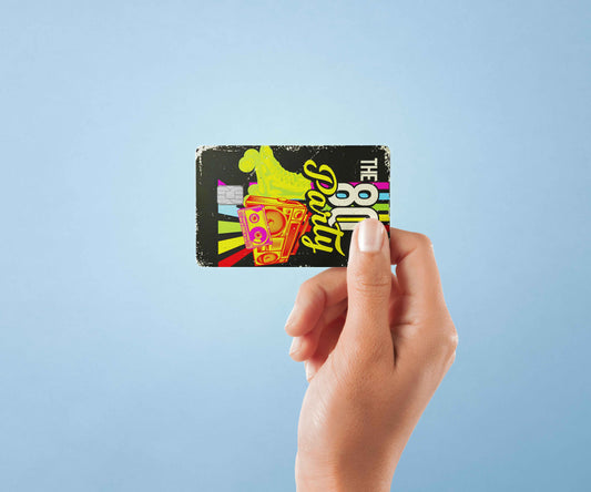 80s Party - Premium Vinyl Credit Card Skin Cover by Wonderwallsboutique