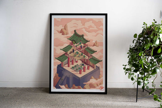 A Cactus Story Asian Style Poster | Wall Art for Home & Office | High-Quality Print