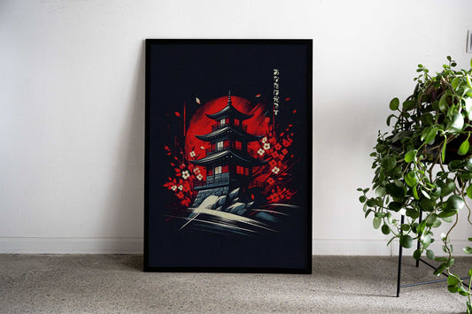 A Japanese Lighthouse Asian Style Poster | Wall Art for Home & Office | High-Quality Print