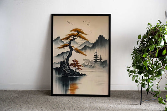 A Japanese tree Landscape Asian Style Poster | Wall Art for Home & Office | High-Quality Print