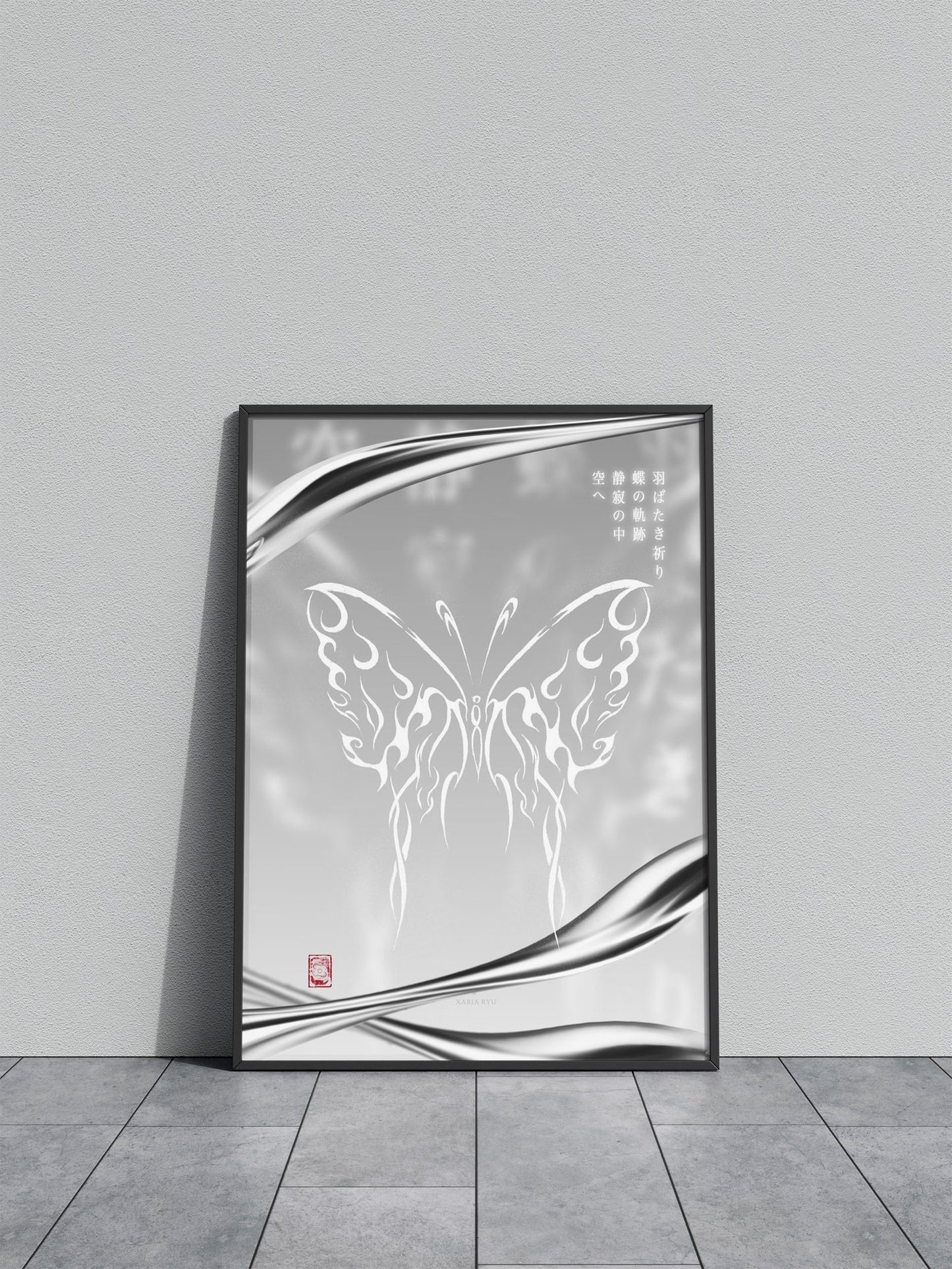 A Prayer's Silver Wings Asian Style Poster | Wall Art for Home & Office | High-Quality Print