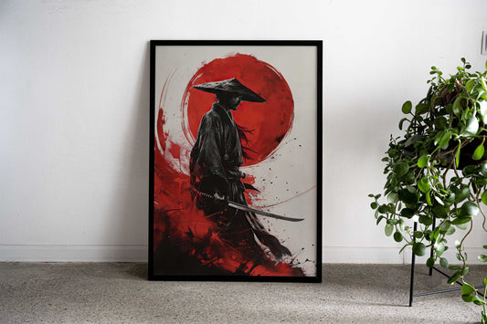 A Warrior Holding a Sword Asian Style Poster | Wall Art for Home & Office | High-Quality Print