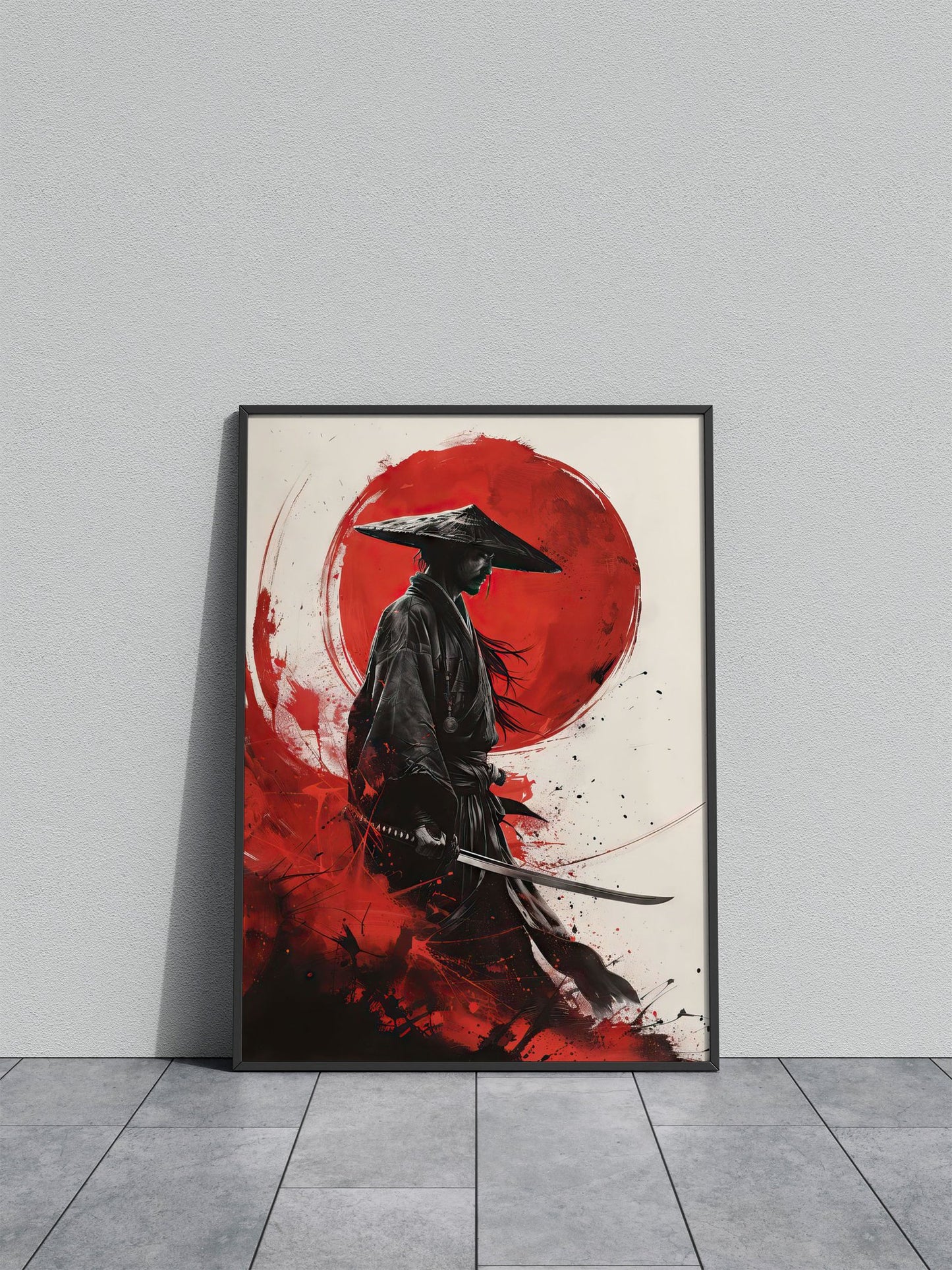 A Warrior Holding a Sword Asian Style Poster | Wall Art for Home & Office | High-Quality Print