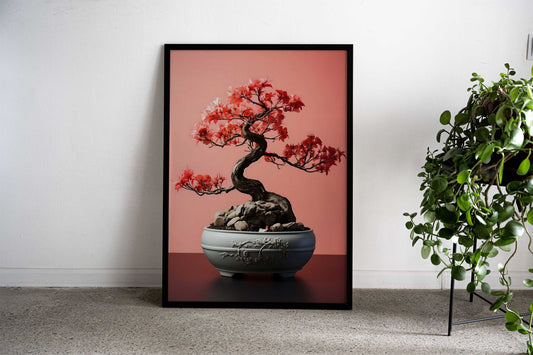 Abstract Bonsai Tree Art Asian Style Poster | Wall Art for Home & Office | High-Quality Print