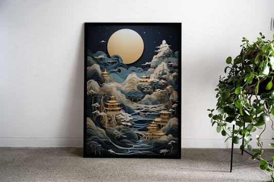 Abstract Bonsai Tree Asian Style Poster | Wall Art for Home & Office | High-Quality Print