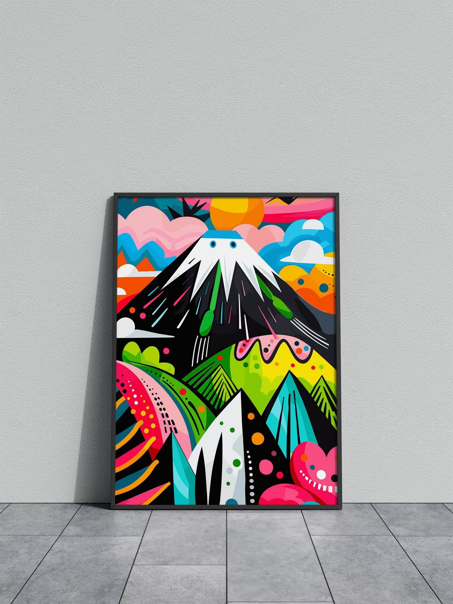 Abstract Funky Fuji Asian Style Poster | Wall Art for Home & Office | High-Quality Print