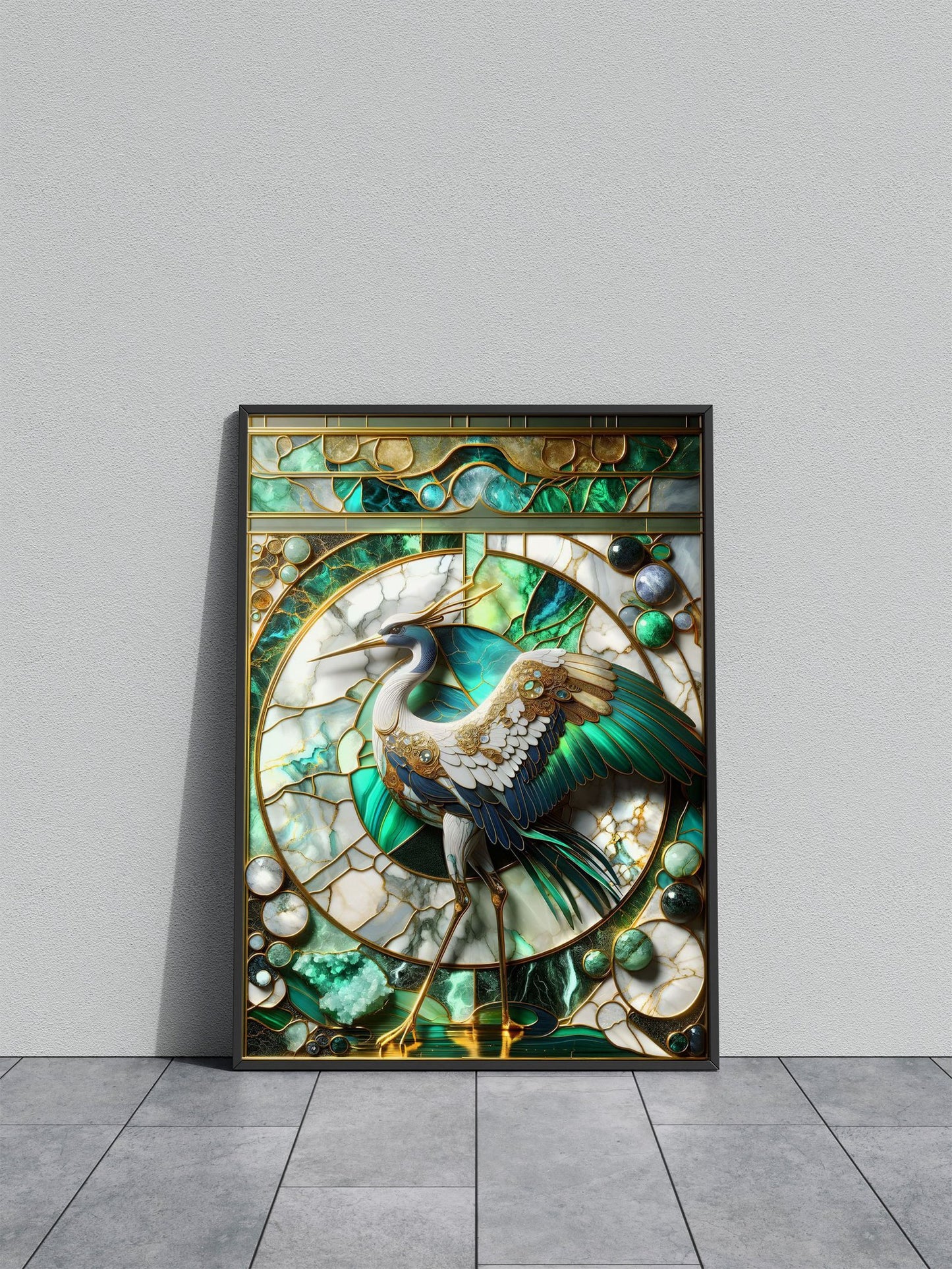 Abstract Japanese Crane Asian Style Poster | Wall Art for Home & Office | High-Quality Print