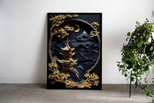 Abstract Japanese Nature Asian Style Poster | Wall Art for Home & Office | High-Quality Print