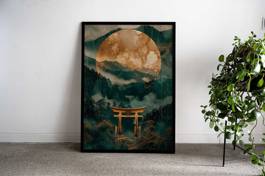 Abstract Japanese Torii Asian Style Poster | Wall Art for Home & Office | High-Quality Print