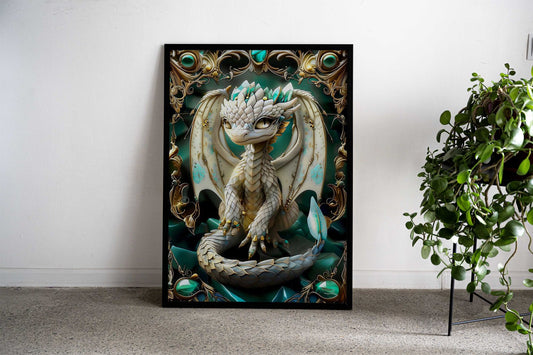 Abstract Kintsugi Dragon Asian Style Poster | Wall Art for Home & Office | High-Quality Print