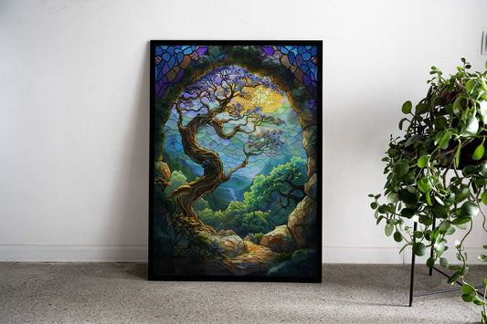 Abstract Landscape Bonsai Asian Style Poster | Wall Art for Home & Office | High-Quality Print
