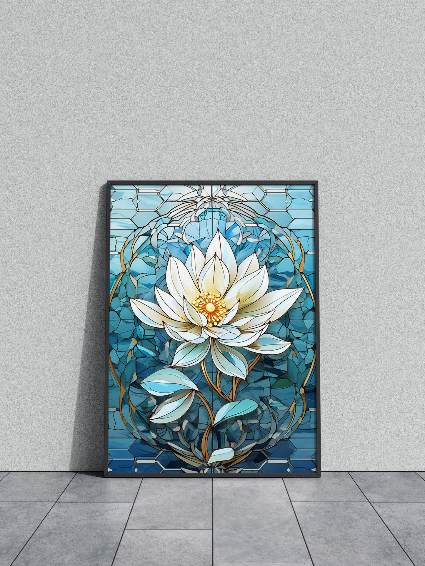 Abstract Lotus Kintsugi Asian Style Poster | Wall Art for Home & Office | High-Quality Print