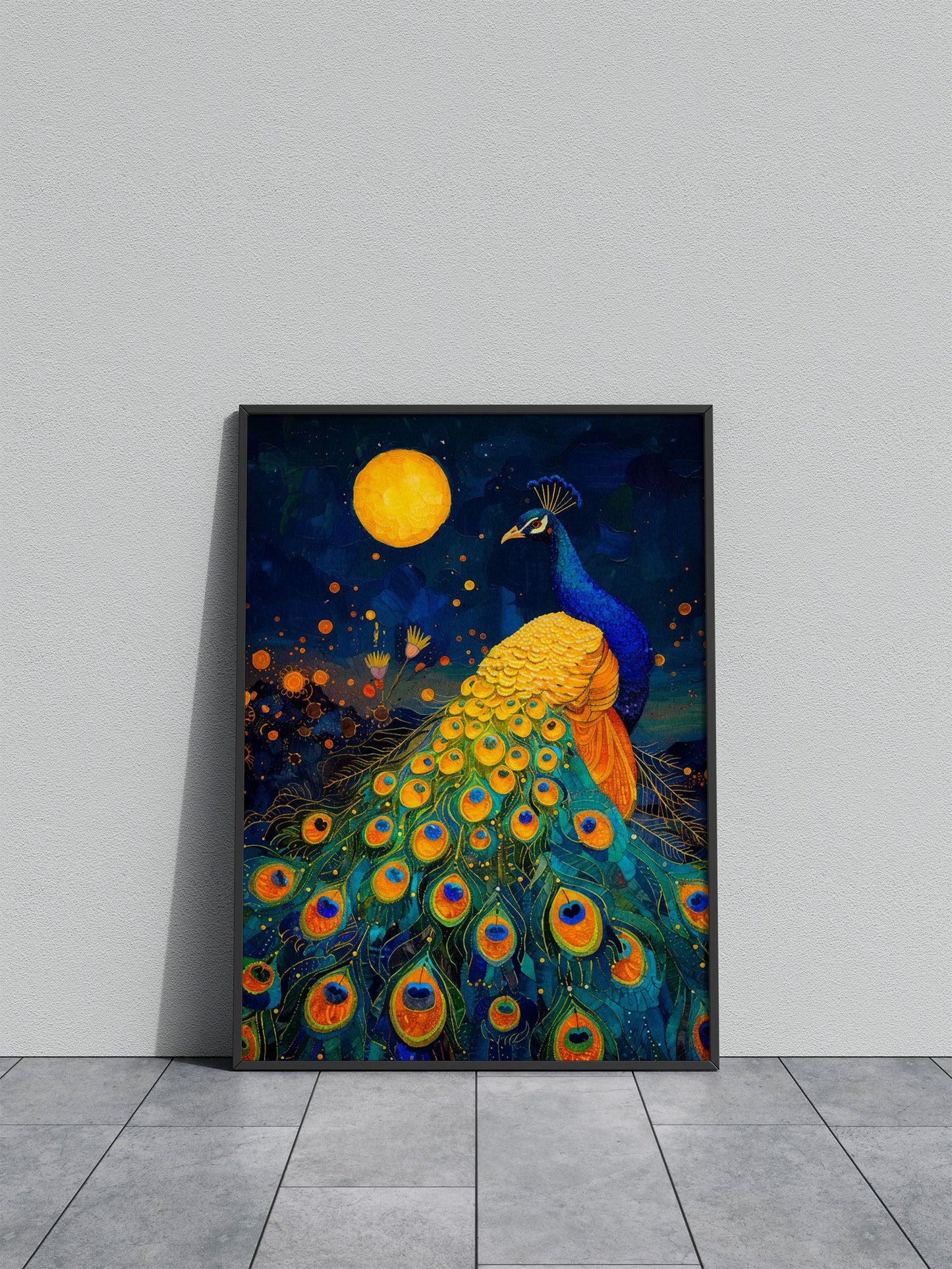 Abstract Peacock Kintsugi Asian Style Poster | Wall Art for Home & Office | High-Quality Print