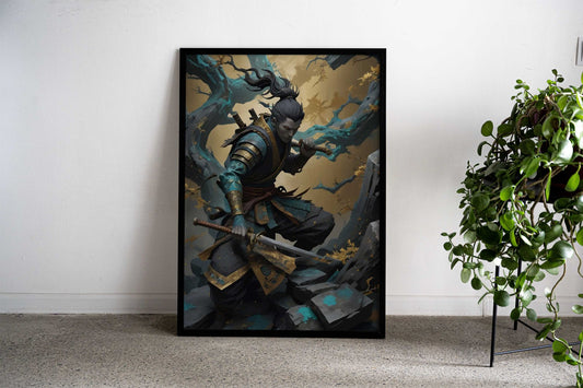 Abstract Samurai Warrior Asian Style Poster | Wall Art for Home & Office | High-Quality Print