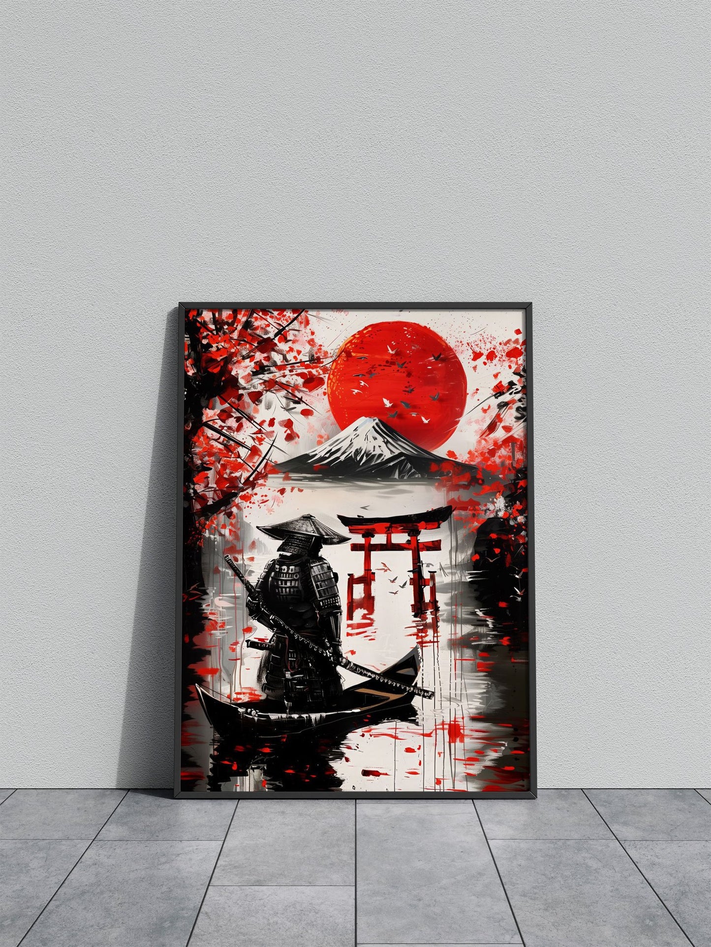 Abstract Samurai oil painting style Asian Style Poster | Wall Art for Home & Office | High-Quality Print