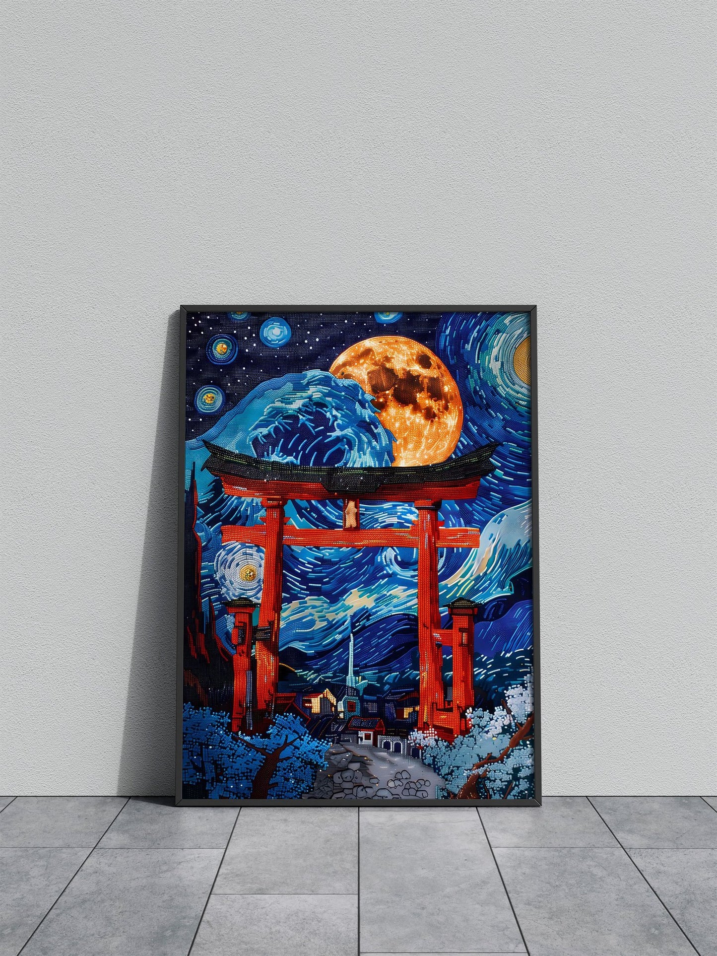 Abstract Torii Starry nigh Asian Style Poster | Wall Art for Home & Office | High-Quality Print