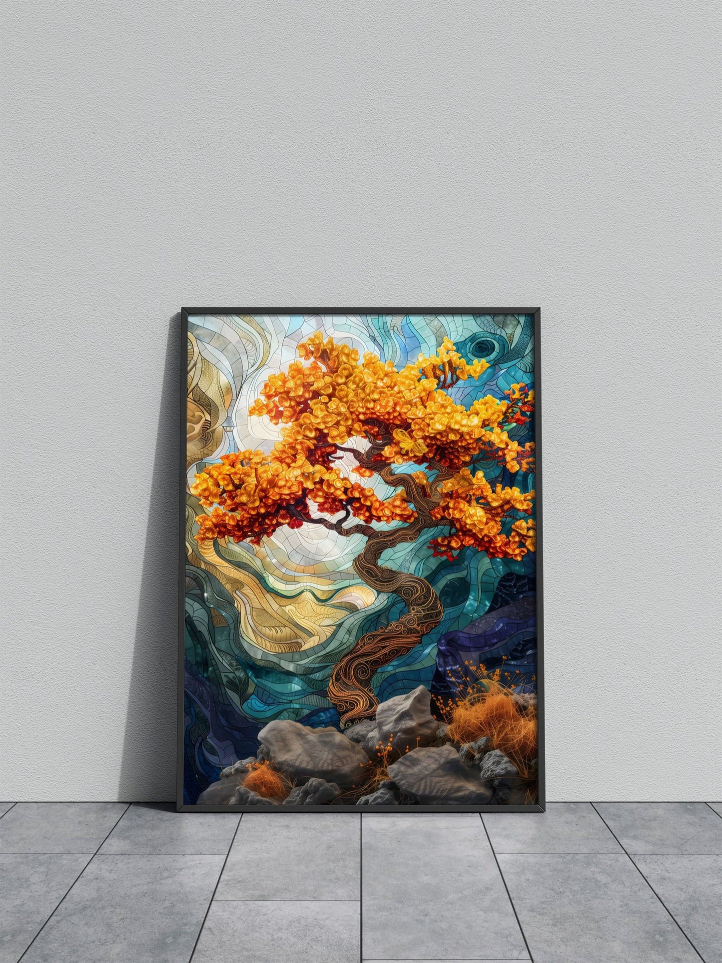 Abstract gold Glass Bonsai Asian Style Poster | Wall Art for Home & Office | High-Quality Print