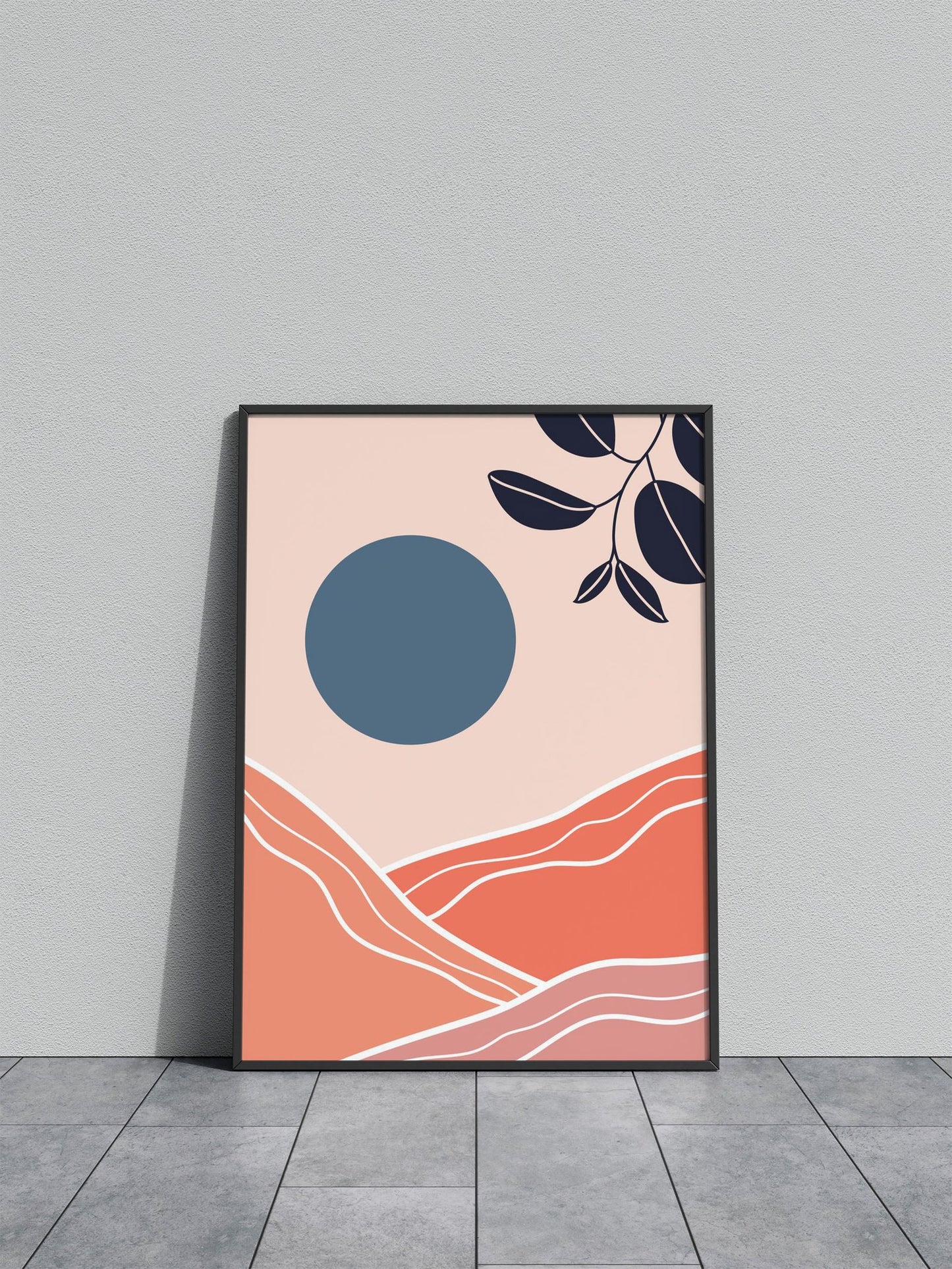 Abstract mountain with sun Asian Style Poster | Wall Art for Home & Office | High-Quality Print