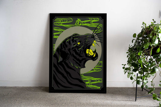 Acid Tiger Asian Style Poster | Wall Art for Home & Office | High-Quality Print