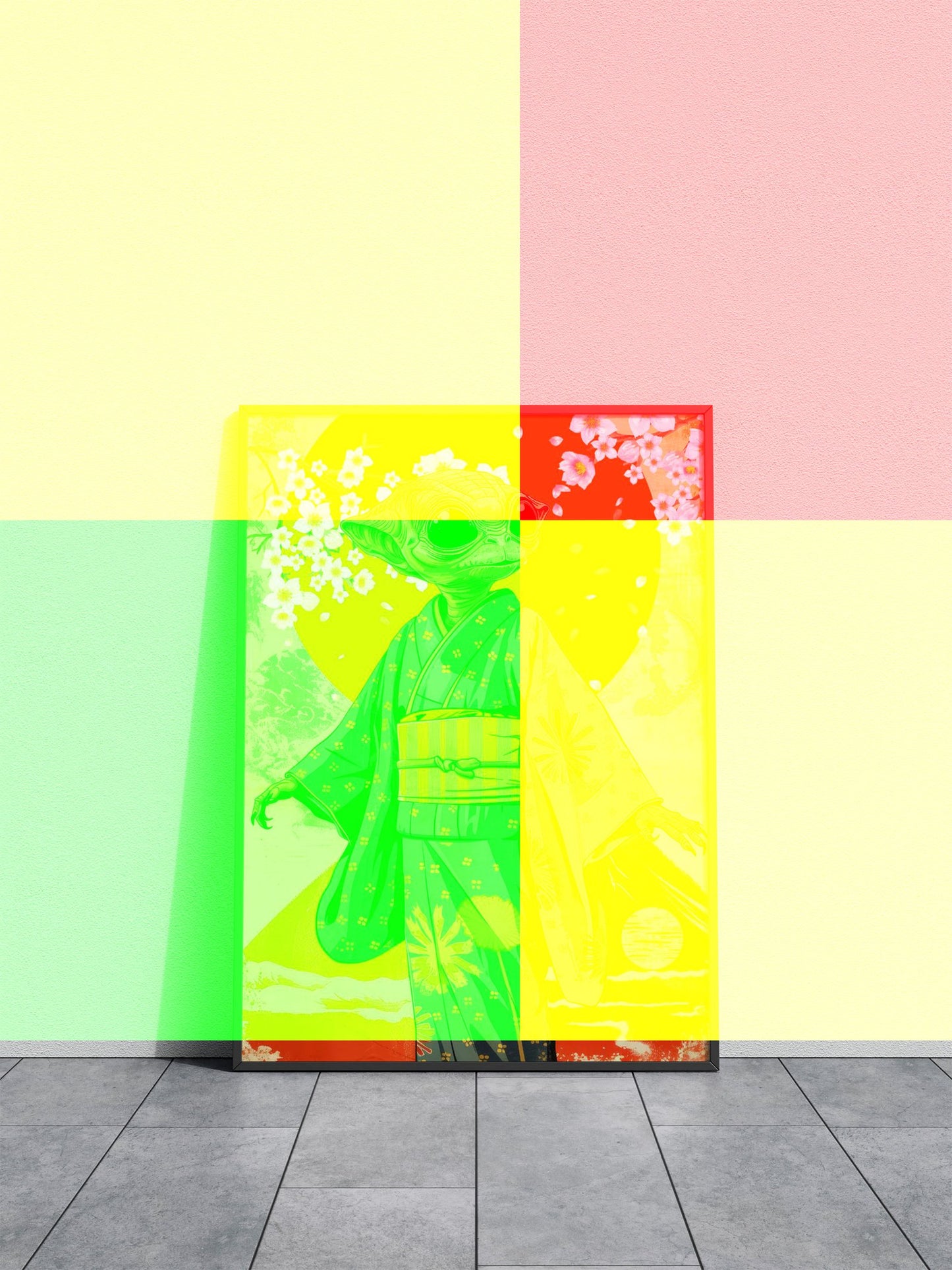 Alien in Kimono Ukiyo-e Asian Style Poster | Wall Art for Home & Office | High-Quality Print