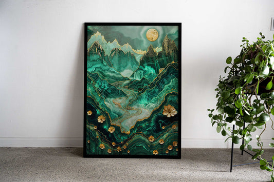 Alpine Meadow Kintsugi Art Asian Style Poster | Wall Art for Home & Office | High-Quality Print