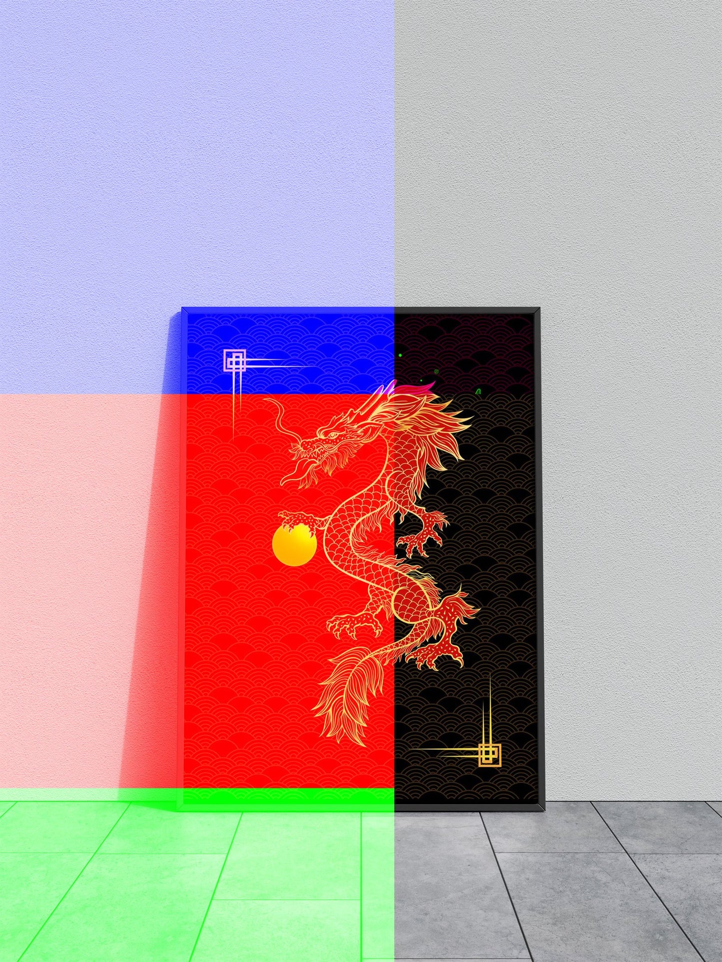 Ancient Chinese Red Dragon Asian Style Poster | Wall Art for Home & Office | High-Quality Print