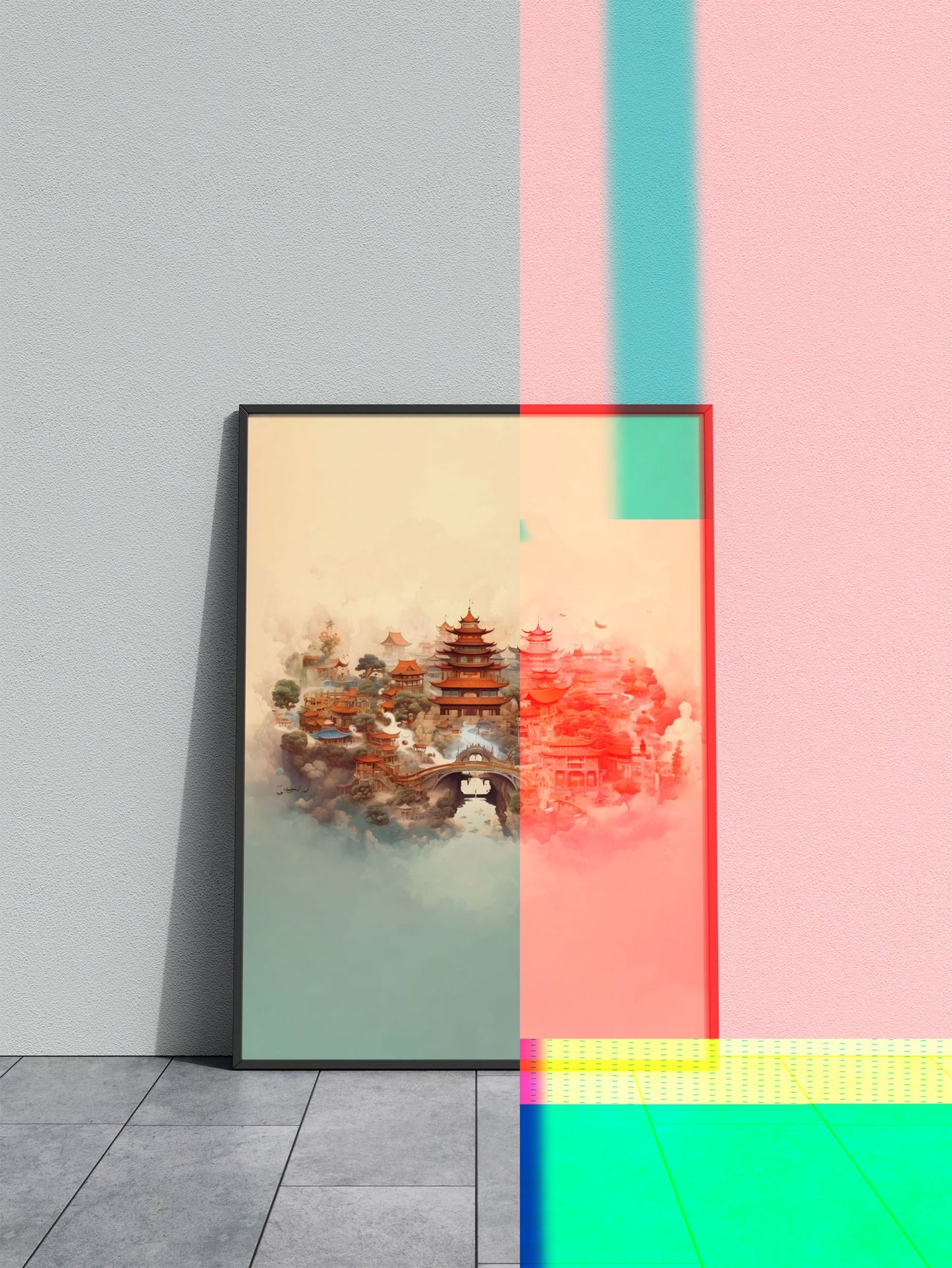 Ancient town Asian Style Poster | Wall Art for Home & Office | High-Quality Print