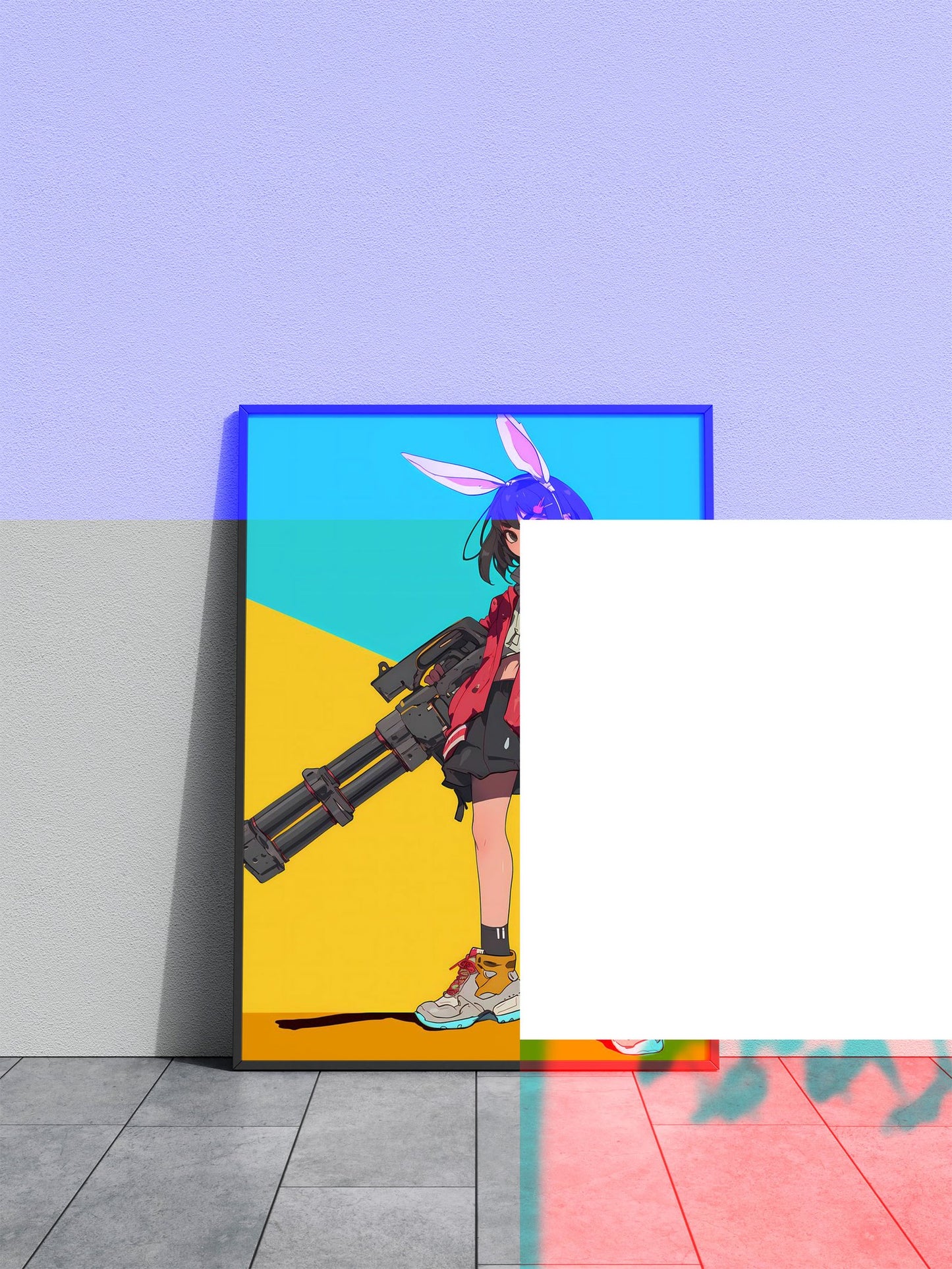 Anime Bunny Fighter Girl Asian Style Poster | Wall Art for Home & Office | High-Quality Print