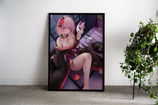 Anime Girl Shinobi Asian Style Poster | Wall Art for Home & Office | High-Quality Print Premium Vinyl Skin Decal - Durab